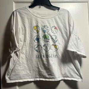 Banana Republic Green Together Boxy Slightly Cropped Top